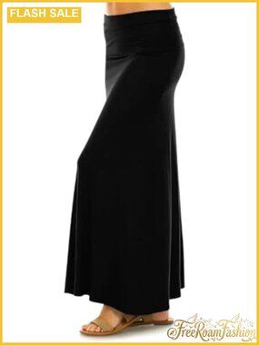 Women's Stretchy A-Line Maxi Skirt High Rise Flowy Long Skirt